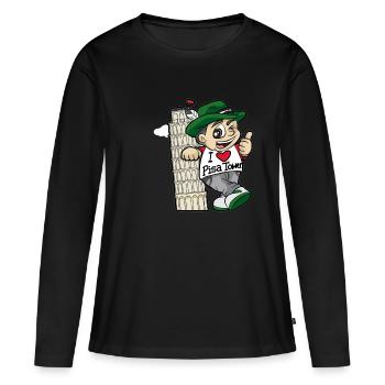 I LOVE PISA TOWER Italie Touriste italien - T-shirt manches longues Premium bio Femme - noir - Devant - Julia (174cm)