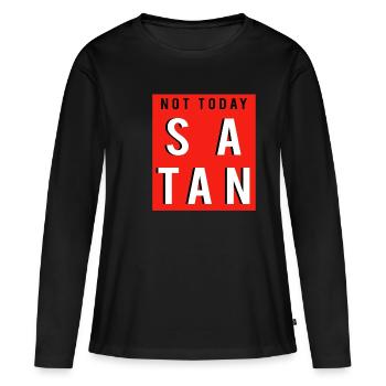 Pas aujourd’hui Satan - T-shirt manches longues Premium bio Femme - noir - Devant - Julia (174cm)