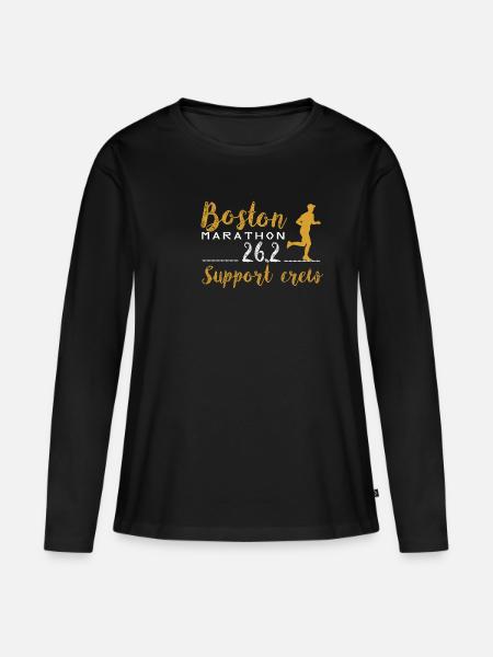 Boston 26.2 Marathon support crew - Women's Premium Organic Long Sleeve Shirt - black