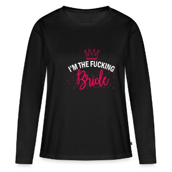 hen - Women's Premium Organic Long Sleeve Shirt - black - Front - Julia (174cm)