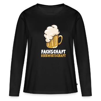 FACHSCHAFT BIERWIRTSCHAFT BWL Betriebswirtschaft - Frauen Premium Bio Langarmshirt - Schwarz - Vorne - Julia (174cm)