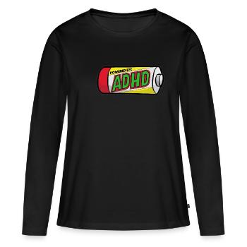 TDAH ADS TDAH Attention Déficit Hyperactif - T-shirt manches longues Premium bio Femme - noir - Devant - Julia (174cm)