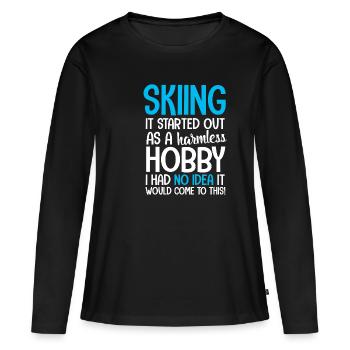 Ski ski - T-shirt manches longues Premium bio Femme - noir - Devant - Julia (174cm)