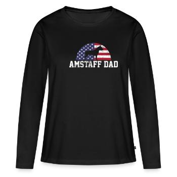 Stafford American Stafford - T-shirt manches longues Premium bio Femme - noir - Devant - Julia (174cm)
