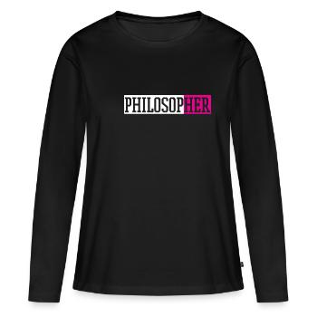 Philosophe philosophie professeur - T-shirt manches longues Premium bio Femme - noir - Devant - Julia (174cm)