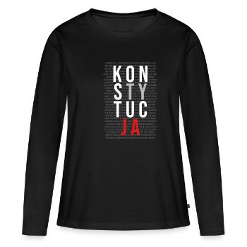 Constitution de Konstytucja | Pologne, polonaise, polonaise - T-shirt manches longues Premium bio Femme - noir - Devant - Julia (174cm)