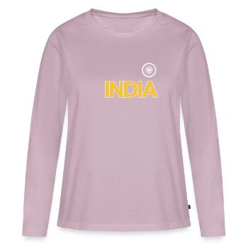 India Cricket Jersey | India Cricket Team - Women's Premium Organic Long Sleeve Shirt - dusky pink - Front - Julia (174cm)