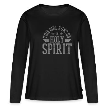 Confirmation chrétienne Saint- - T-shirt manches longues Premium bio Femme - noir - Devant - Julia (174cm)