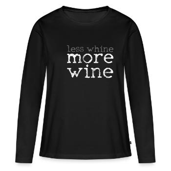 Vin Vin Vins Citations - T-shirt manches longues Premium bio Femme - noir - Devant - Julia (174cm)