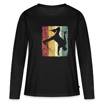 Breakdance Danse Streetdance Battle - T-shirt manches longues Premium bio Femme - noir - Devant - Julia (174cm)