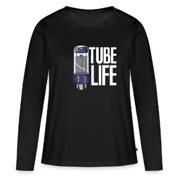 Tube Life Tube Amplifier Shirt - T-shirt manches longues Premium bio Femme - noir - Devant - Julia (174cm)