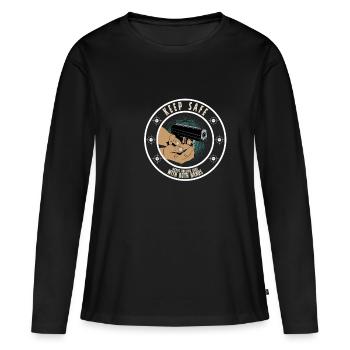 Arme à feu de poing - T-shirt manches longues Premium bio Femme - noir - Devant - Julia (174cm)