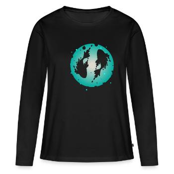 Poisson-carpe koï - T-shirt manches longues Premium bio Femme - noir - Devant - Julia (174cm)