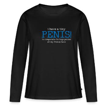 Humour adulte sarcasme pénis - T-shirt manches longues Premium bio Femme - noir - Devant - Julia (174cm)