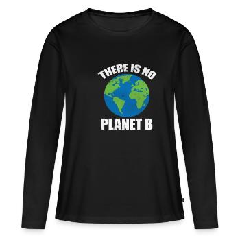 Il n'y a pas de planète B - T-shirt manches longues Premium bio Femme - noir - Devant - Julia (174cm)