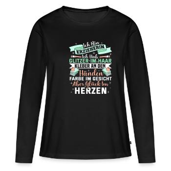 Funny educator kids kindergarten gift - Women's Premium Organic Long Sleeve Shirt - black - Front - Julia (174cm)