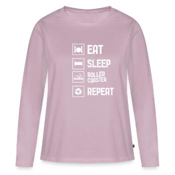 Roller coaster amusement park - Women's Premium Organic Long Sleeve Shirt - dusky pink - Front - Julia (174cm)