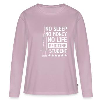 étudiant en médecine - T-shirt manches longues Premium bio Femme - rose poudré - Devant - Julia (174cm)