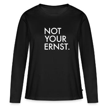 Pas votre sérieux | Pas ton sérieux, Denglisch - T-shirt manches longues Premium bio Femme - noir - Devant - Julia (174cm)
