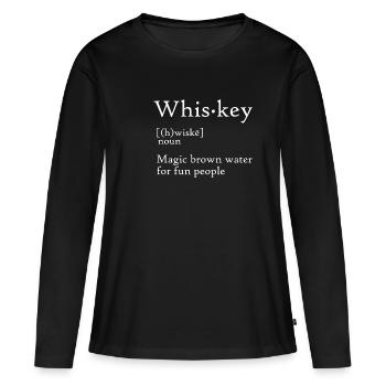 Définition du whisky - T-shirt manches longues Premium bio Femme - noir - Devant - Julia (174cm)