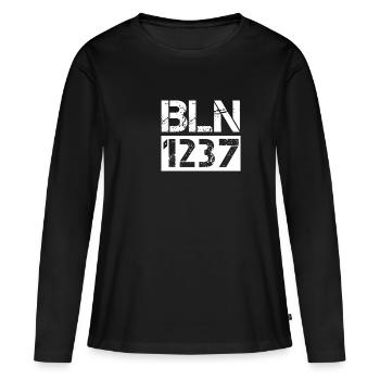 BLN Fondé 1237 Berliner Liebe 030 Gift - T-shirt manches longues Premium bio Femme - noir - Devant - Julia (174cm)