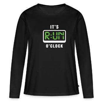 ITS RUN O CLOCK - T-shirt manches longues Premium bio Femme - noir - Devant - Julia (174cm)