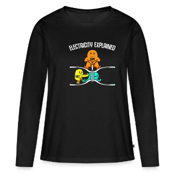 Electricity Explained Electricity Physicist Electricity - Women's Premium Organic Long Sleeve Shirt - black - Front - Julia (174cm)