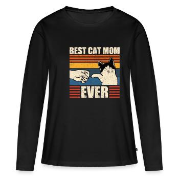 Best Cat Mom Ever Best Cat Mom Kitten - Women's Premium Organic Long Sleeve Shirt - black - Front - Julia (174cm)