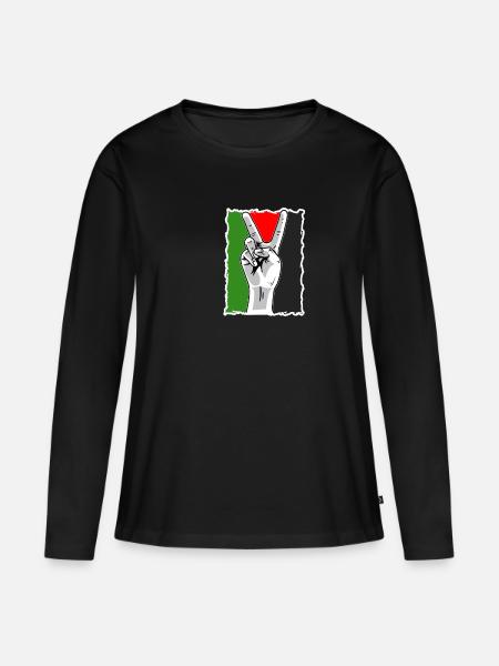 Free Gaza Free Palestine Freiheit für Palästina - Frauen Premium Bio Langarmshirt - Schwarz