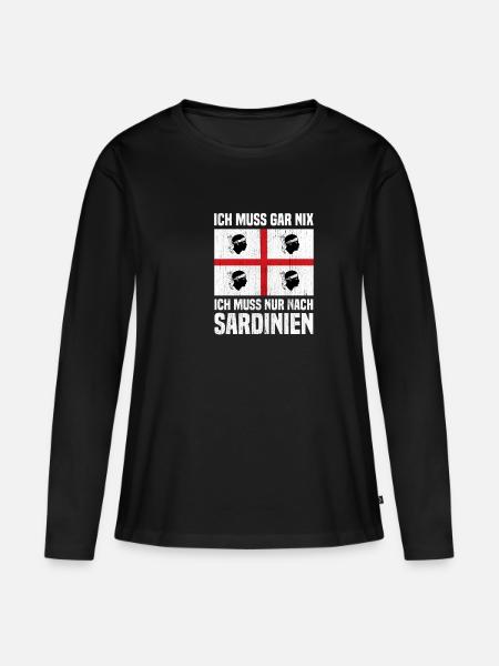 Sardegna Sardinien Sardische Flagge Sarde Italien - Frauen Premium Bio Langarmshirt - Schwarz