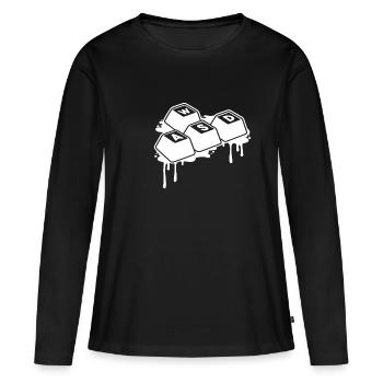 Chemise de joueur d'ordinateur de jeu cadeau drôle - T-shirt manches longues Premium bio Femme - noir - Devant - Julia (174cm)