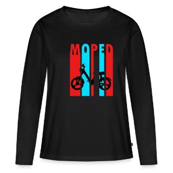 Rétro cyclomoteur moto cyclomoteur pilote idée cadeau leader - T-shirt manches longues Premium bio Femme - noir - Devant - Julia (174cm)