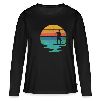 Stand up paddling - Frauen Premium Bio Langarmshirt - Schwarz - Vorne - Julia (174cm)