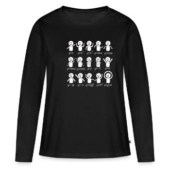Algebra Dance Funny Chart Math Equation Mat - T-shirt manches longues Premium bio Femme - noir - Devant - Julia (174cm)