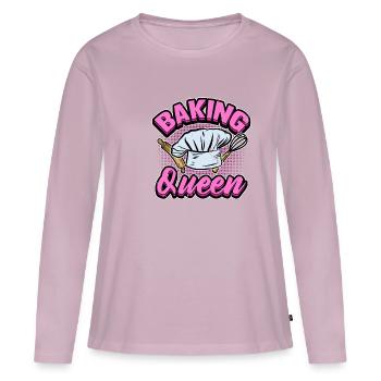 Lustig Backen Queen Frauen Kuchen Geschenk - Frauen Premium Bio Langarmshirt - Altrosa - Vorne - Julia (174cm)