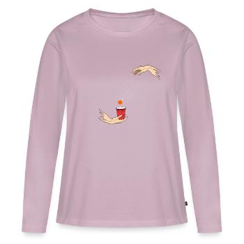 Michelangelo hands beerpong - Women's Premium Organic Long Sleeve Shirt - dusky pink - Front - Julia (174cm)