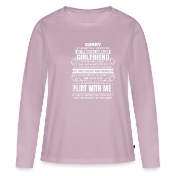 Sorry My Heart Only Beats for My Freaking Awesome - Women's Premium Organic Long Sleeve Shirt - dusky pink - Front - Julia (174cm)