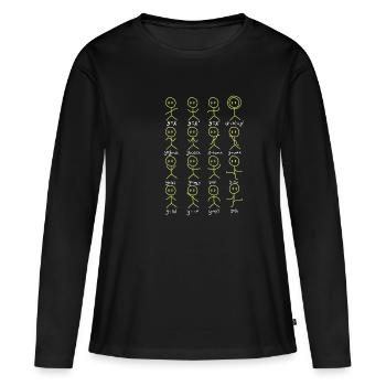 Matheformeln Tanzen Mathematische Gleichungen - Frauen Premium Bio Langarmshirt - Schwarz - Vorne - Julia (174cm)