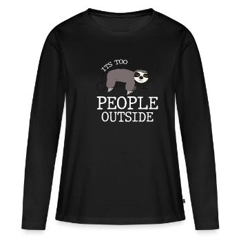 It’s too Peoply outside Introvert Anti-social - T-shirt manches longues Premium bio Femme - noir - Devant - Julia (174cm)