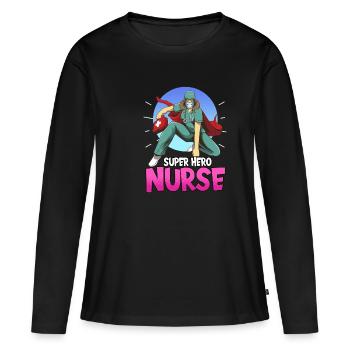 Nurse Care Health Doctor Saying - Women's Premium Organic Long Sleeve Shirt - black - Front - Julia (174cm)