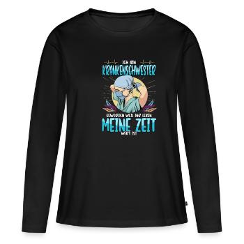 Krankenschwester Arzt Gesundheitswesen Beruf - Frauen Premium Bio Langarmshirt - Schwarz - Vorne - Julia (174cm)