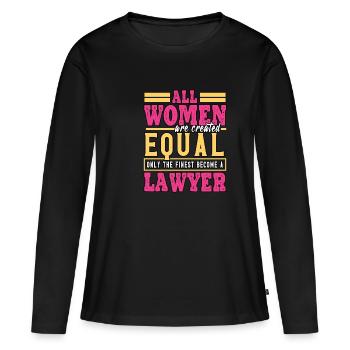 avocat juriste juge profession drôle tribunal - T-shirt manches longues Premium bio Femme - noir - Devant - Julia (174cm)