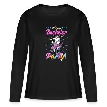 Enterrement de vie de garçon Mariée Célibataire - T-shirt manches longues Premium bio Femme - noir - Devant - Julia (174cm)