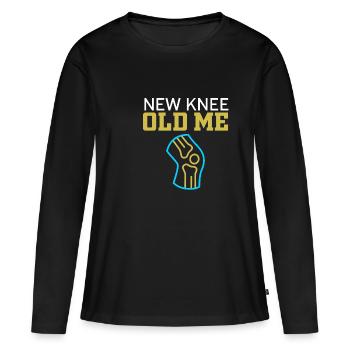 Drôle d’opération du genou Nouveau genou Vieux Je Rekonst - T-shirt manches longues Premium bio Femme - noir - Devant - Julia (174cm)