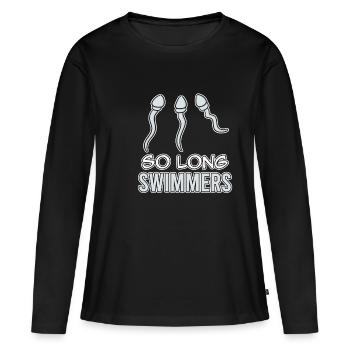Funny Vasectomy As Long As Swimmers Humor Reception - Women's Premium Organic Long Sleeve Shirt - black - Front - Julia (174cm)