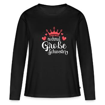 Schwangerschaft Baby Wunsch Nachwus Eltern Geburt - Frauen Premium Bio Langarmshirt - Schwarz - Vorne - Julia (174cm)