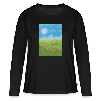 Ethereal Impressionist Landscape - Women's Premium Organic Long Sleeve Shirt - black - Front - Julia (174cm)