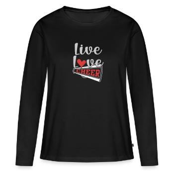 Leben Liebe Jubel - Frauen Premium Bio Langarmshirt - Schwarz - Vorne - Julia (174cm)