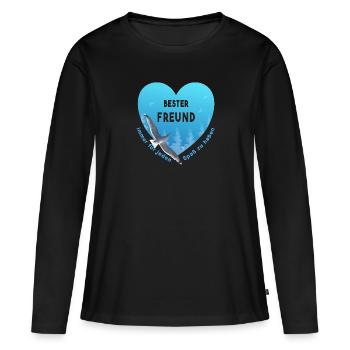 bester Freund - Frauen Premium Bio Langarmshirt - Schwarz - Vorne - Julia (174cm)
