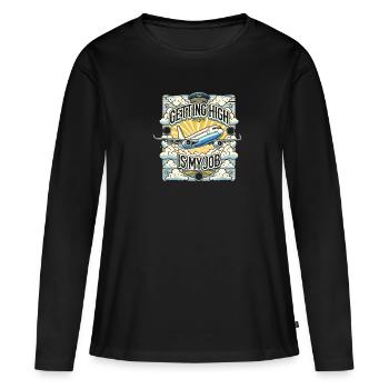 High werden ist mein Job - Frauen Premium Bio Langarmshirt - Schwarz - Vorne - Julia (174cm)